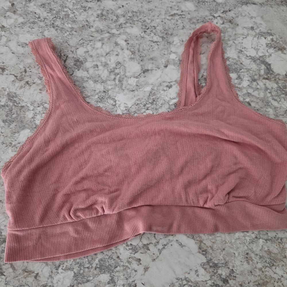 Only Pink Lace-Trimmed Top